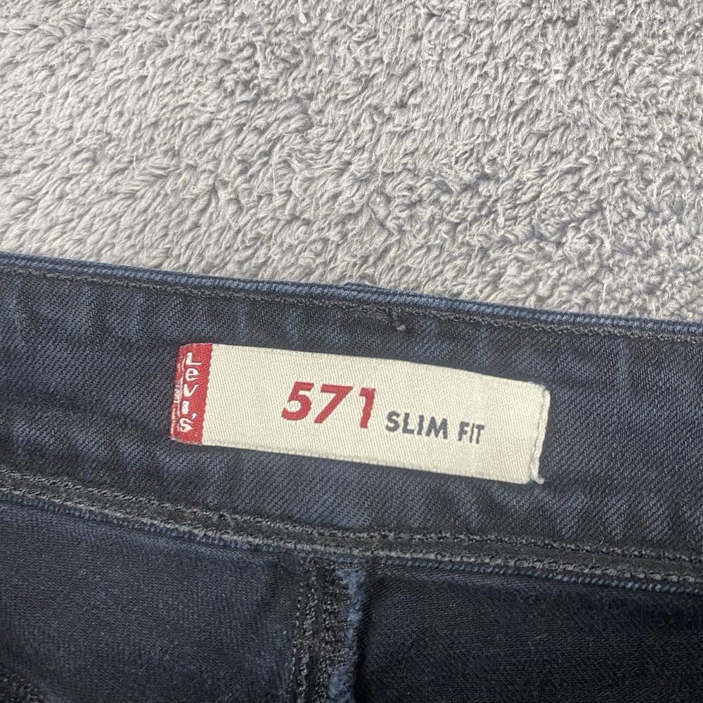 Levi's 571 Slim Fit Jeans Womens 29x27.5 Black Low‎ rise - Picture 10 of 16